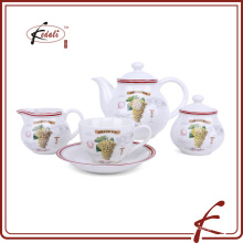 round Shape fruit design coffee tea set